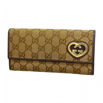 Gucci Gg Canvas Long Wallet 245728 Brown