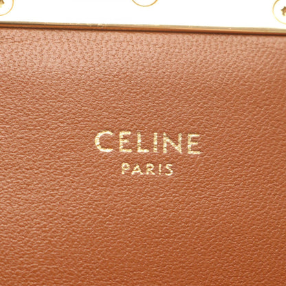 Celine Claude Triomphe Shoulder Bag In Coated Canvas And Leather