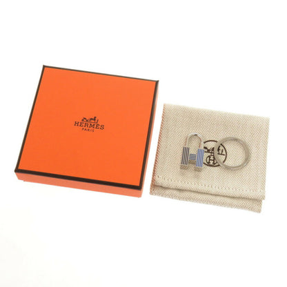 Like New Hermes Quiz Rainbow Kanade 077309Fp Metal Silver Blue Keychain 1085Hermes