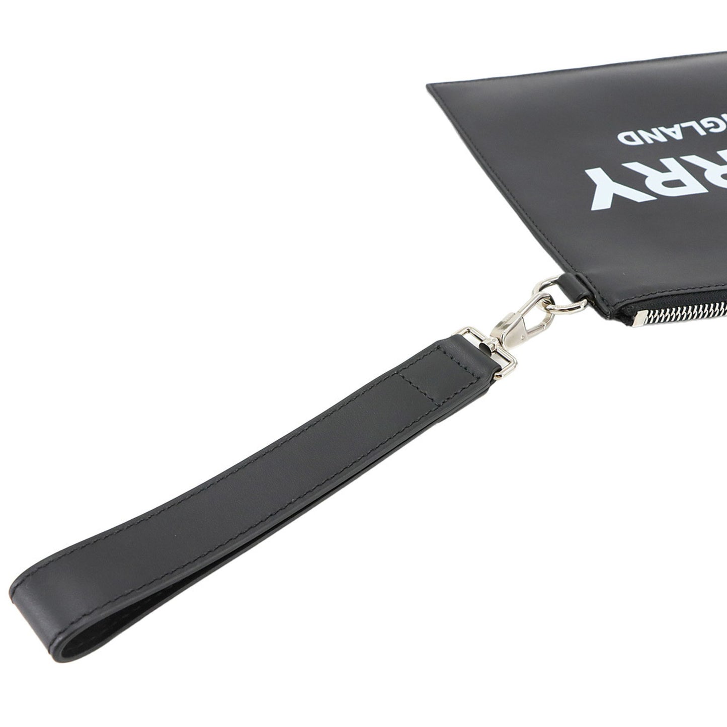 Burberry Print Clutch Bag In Black Leather