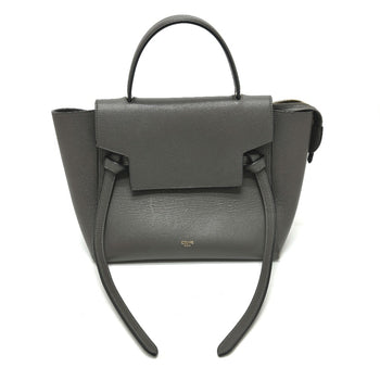 Celine 189153 Logo 2Way Shoulder Bag Hand Bag Gray
