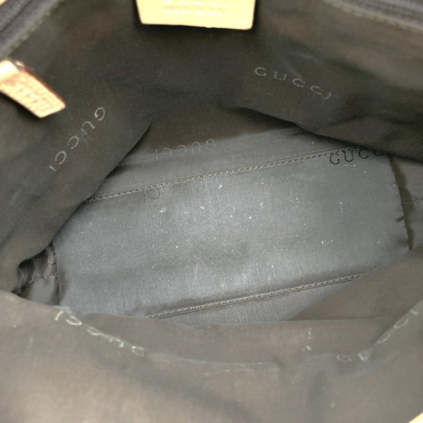 Gucci 002 1079 Handbag Tote Bag Beige Gg Canvas Leather