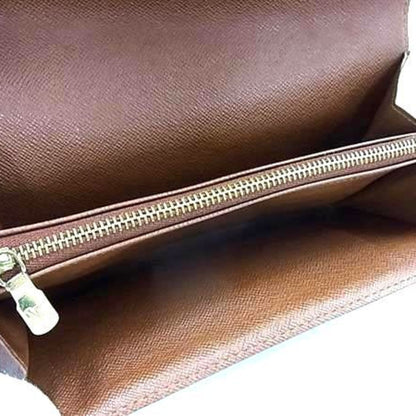 Louis Vuitton Monogram Pochette Porte Monnaie Credit Wallet M61725 Brown Leather Bifold Long
