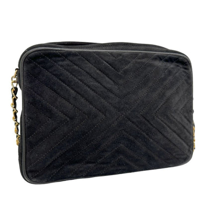 Chanel Chainshoulder Shoulder Bag V Stitch Suede 2000 A5
