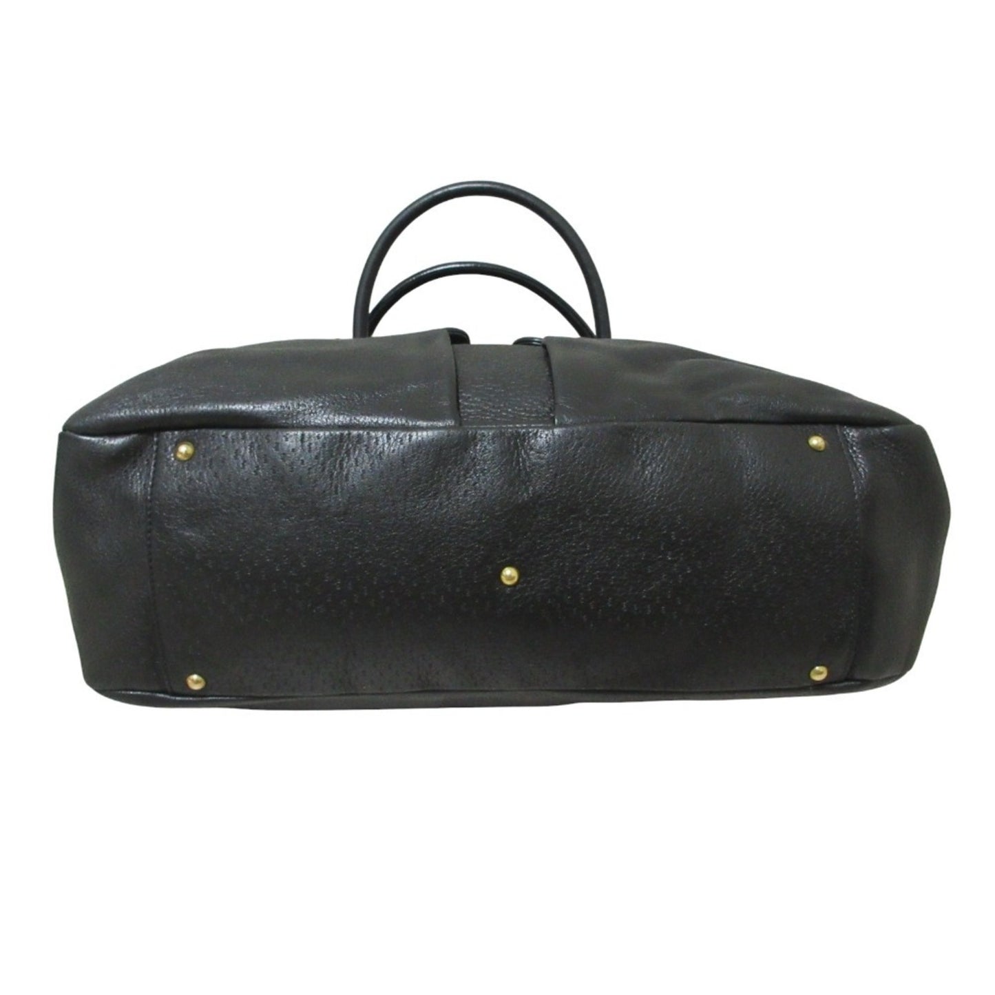 Salvatore Ferragamo Gancini Leather Tote Bag In Black