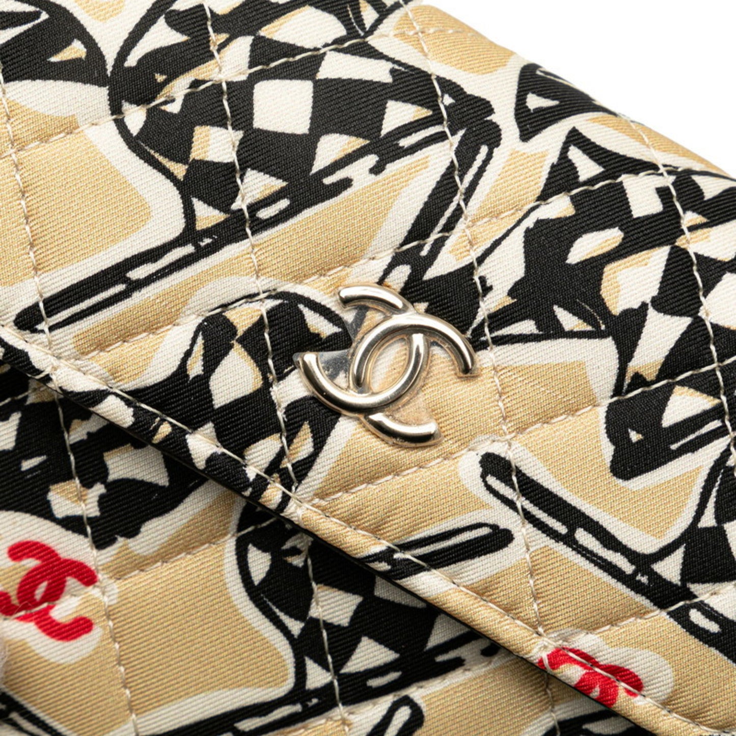 Chanel Matelasse Checkered Flag Coco Mark Mini Crossbody Chain Shoulder Bag In Beige