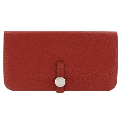 Hermes Hermes Dogon Long Wallet Togo 2014 Red ?R Belt Clasp