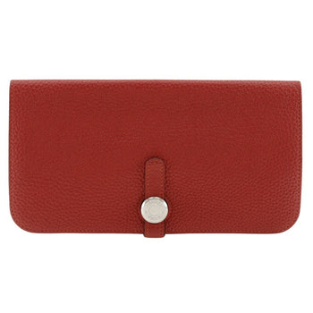 Hermes Hermes Dogon Long Wallet Togo 2014 Red ?R Belt Clasp