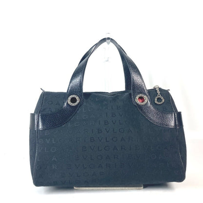 Bvlgari Bvlgari Mania Boston Bag Handbag Canvas Leather