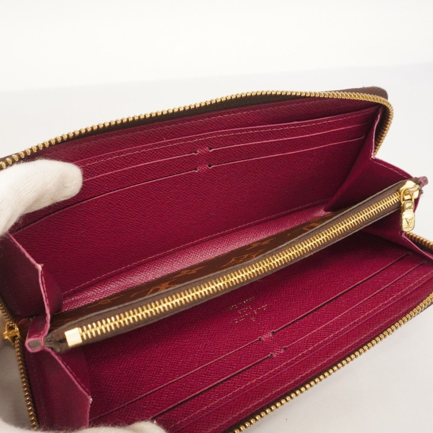 Louis Vuitton Monogram Portefeuille Clemence Long Wallet M60742 Brown Fuchsia