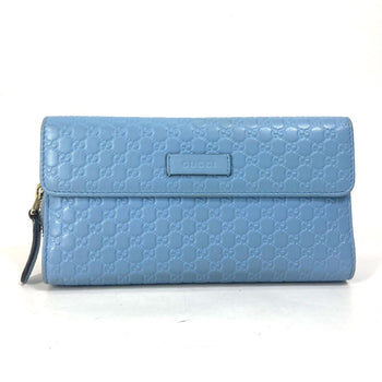 Gucci 449364 Micro Guccissima Round Zip Long Wallet Leather