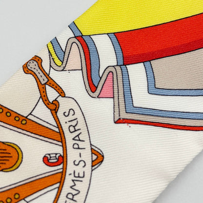 Hermes Hermes Twilly Saddlemaker'S Bouquet Jaune 2025Ss Vif Rouge Silk
