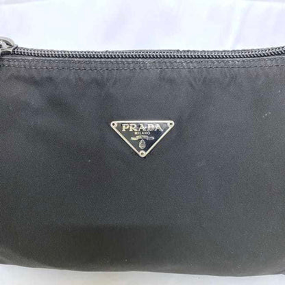 Prada Pouch Ec-22538 Black Nero Vela Mv11 Nylon 85 Prada Triangle Plate