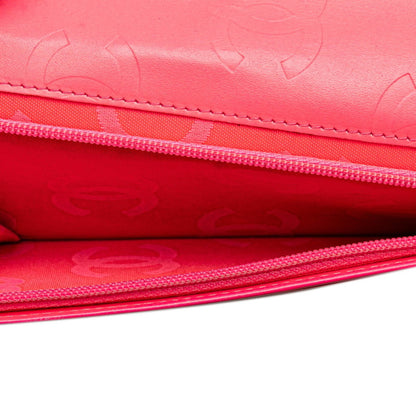 Chanel Cambon Line Coco Mark Long Wallet In Black Lambskin