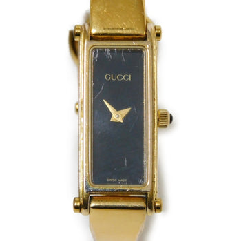 Gucci Bangle Watch Black Dial Quartz Gp 1500
