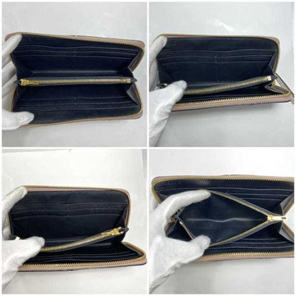 Loewe Round Long Wallet Ec-22656 Pink Beige White Puzzle 122N30Df13 Leather 261709