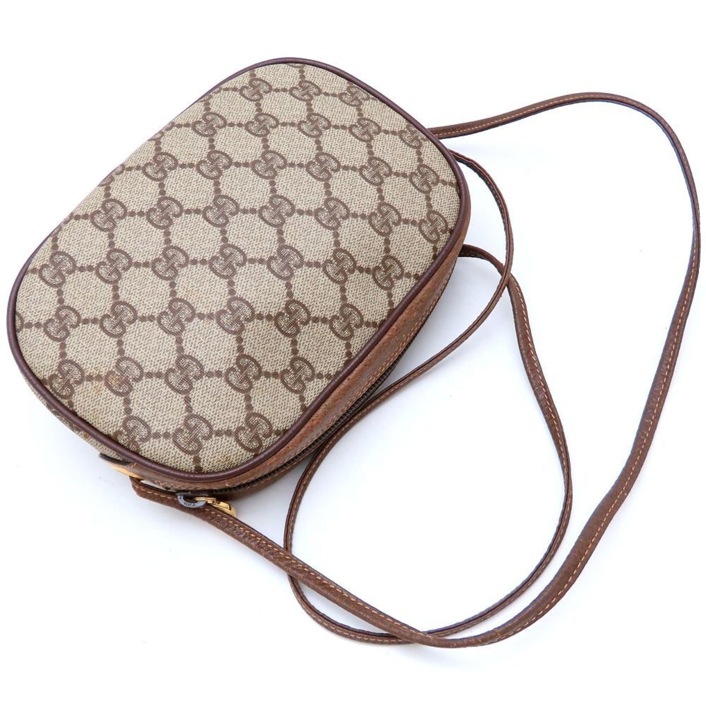 Gucci Gg Plus Sherry Line Old Gucci 007.58.6112 Shoulder Bag In Supreme Canvas And Leather