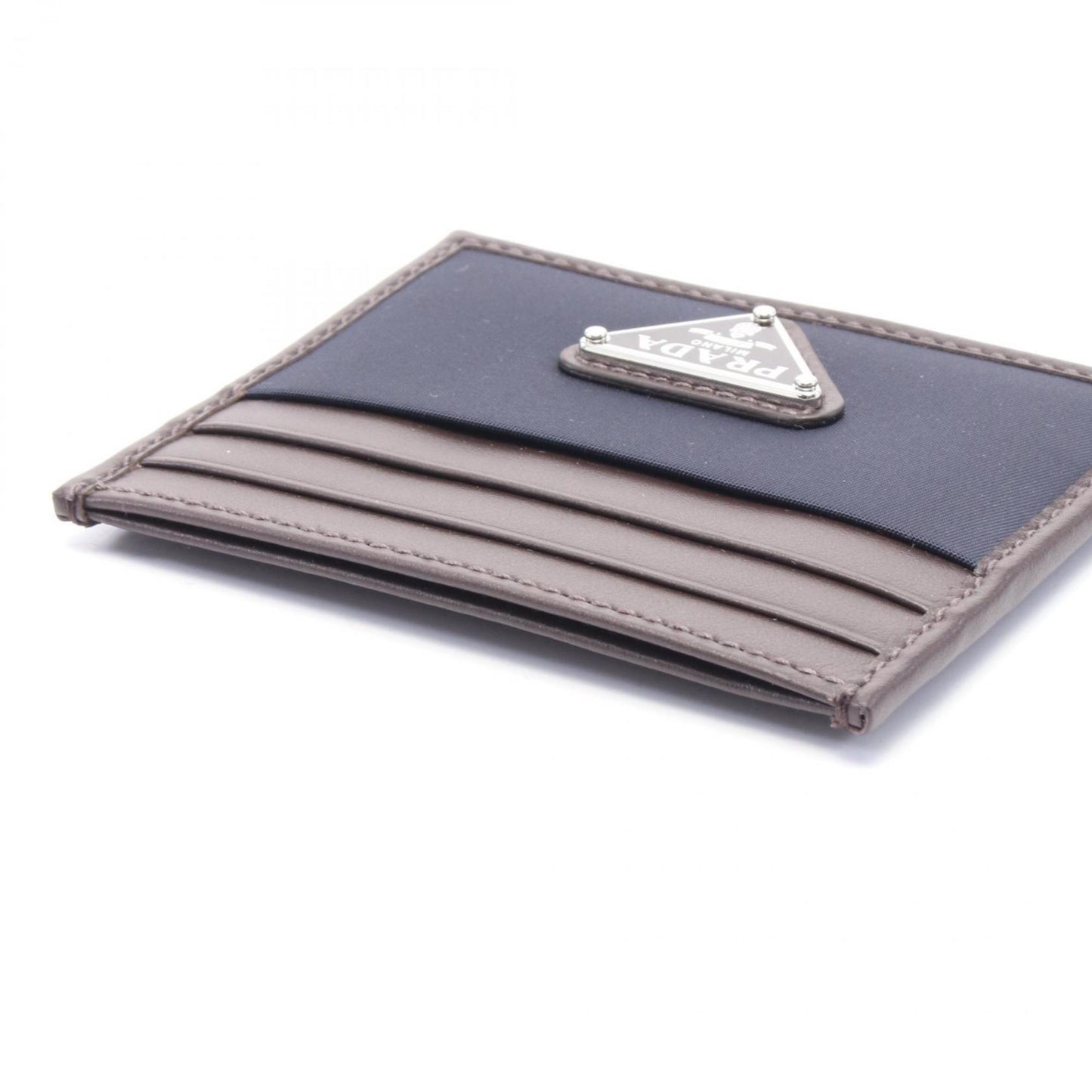 Prada Business Card Holder/Card Case Leather Nylon