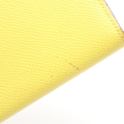 Hermes Herms Bearn Soufflet Verso Lime Mauve Silvestre Bifold Long Wallet