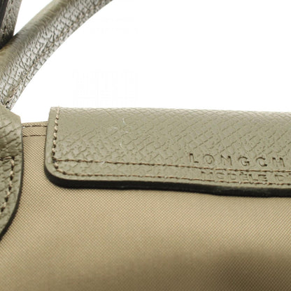Longchamp Le Pliage Green M Tote Bag Fabric Leather