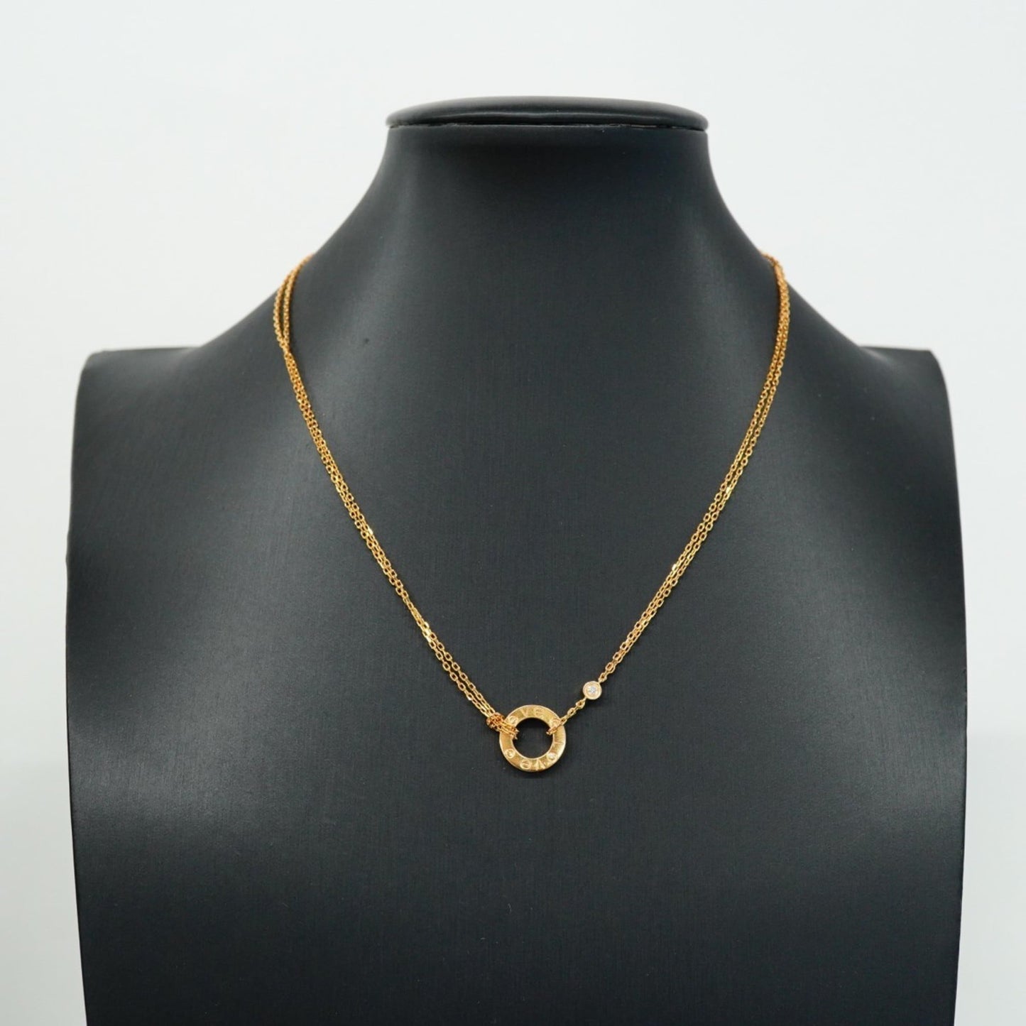 Cartier Love Circle 2Pd Necklace In 18K Pink Gold