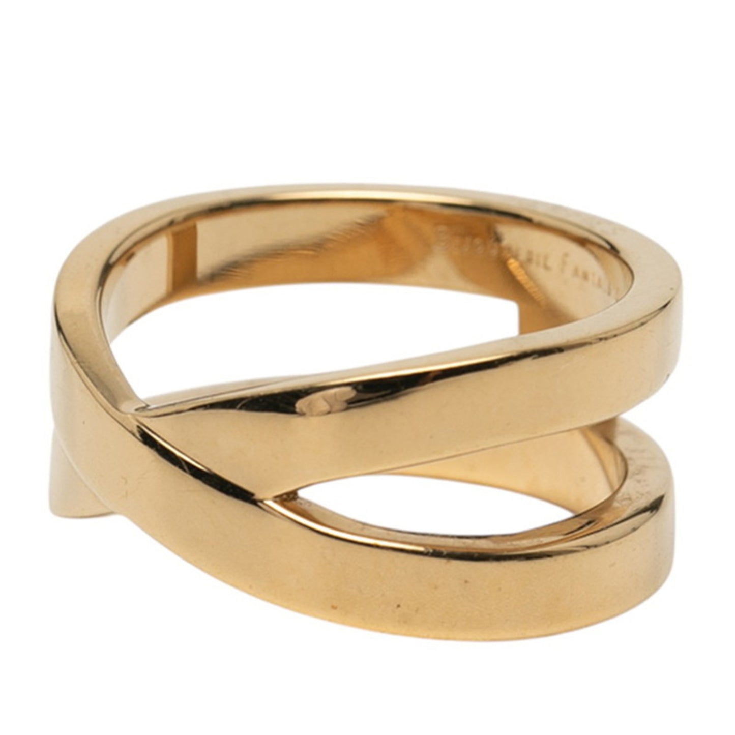 Hermes Ribbon Scarf Ring Gold Plated