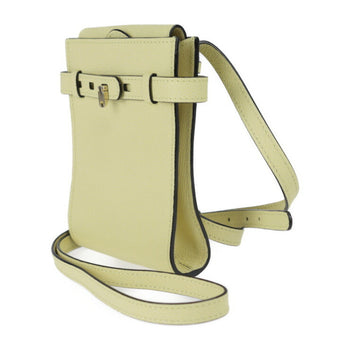 Valextra Slim B Truckolina Shoulder Bag V5U61 028 Calf Leather Light Yellow Gold Metal Fittings