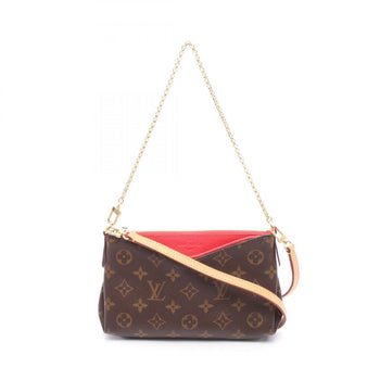 Louis Vuitton Pallas Clutch Monogram Poppy Petal Handbag Coated Canvas Leather