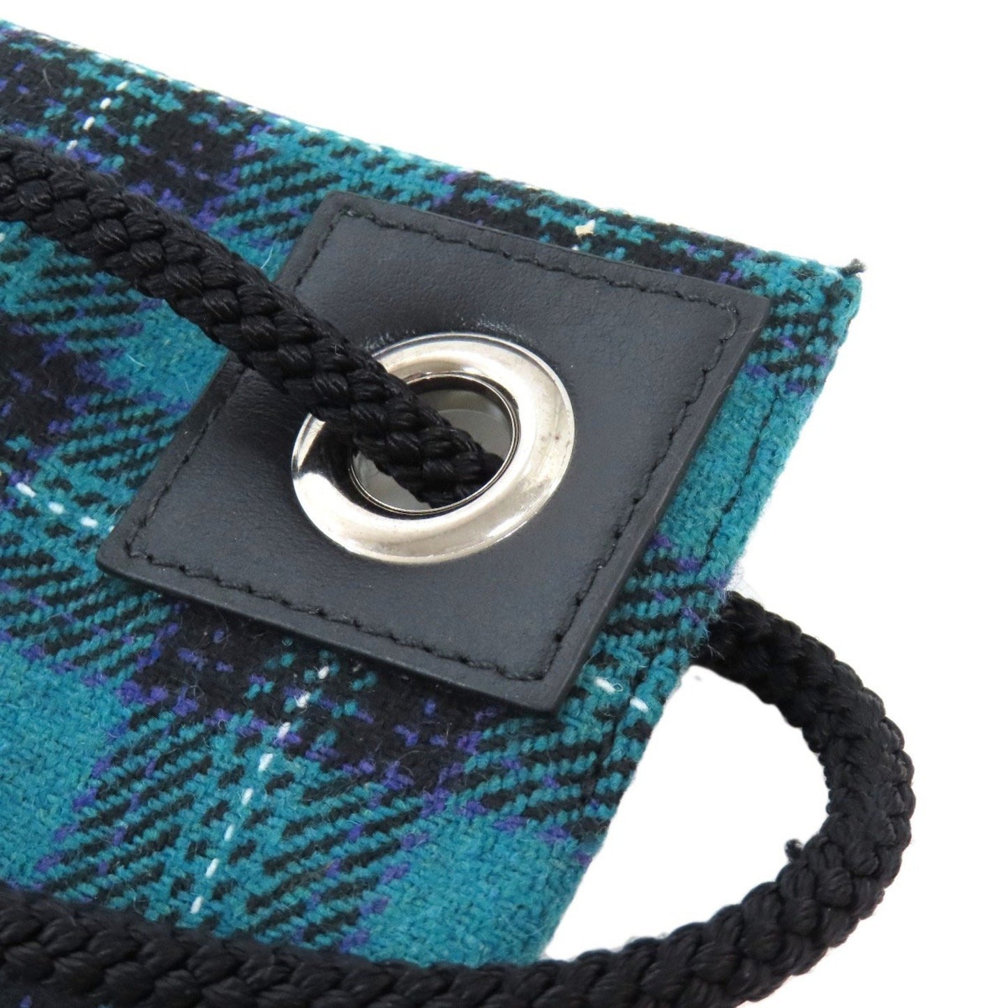 Jimmy Choo Knapsack Check Pattern Studs Backpack Daypack Canvas