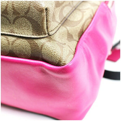 Coach Backpack Signature Pattern Leather Brown X Pink F32200 Coach