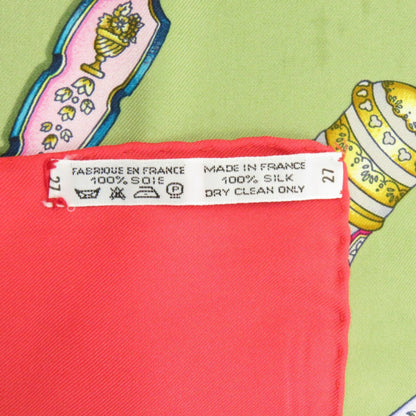 Herms Carr 90 "Qu Importe Le Flacon" Perfume Bottle Silk Red Scarf Muffler 0106 Hermes