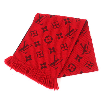 Louis Vuitton M72432 Echarpe Logomania Silk Blend Ruby Monogram Fringed Scarf