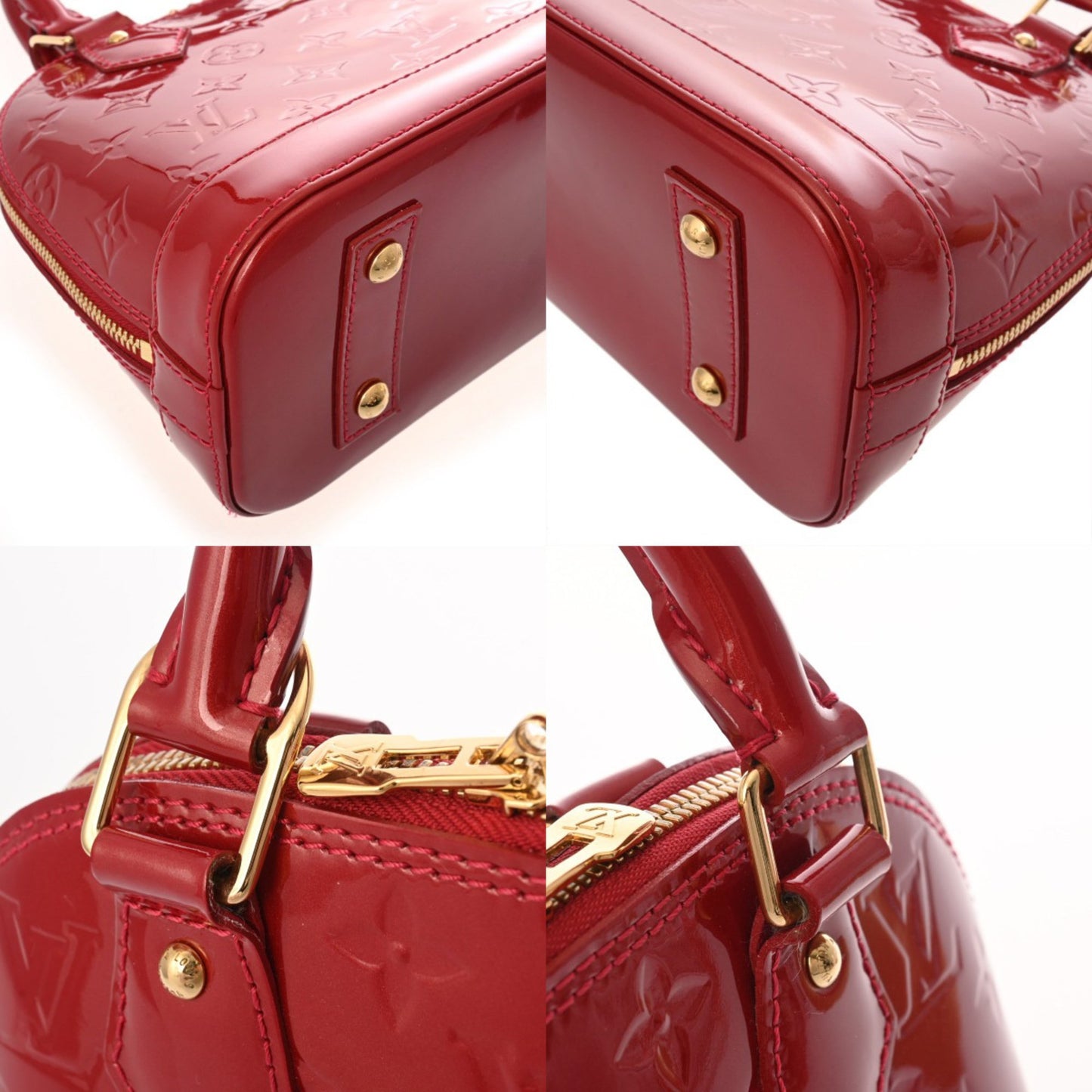 Louis Vuitton Monogram Vernis Alma Bb Pomme D'Amour M91606 Women'S Handbag