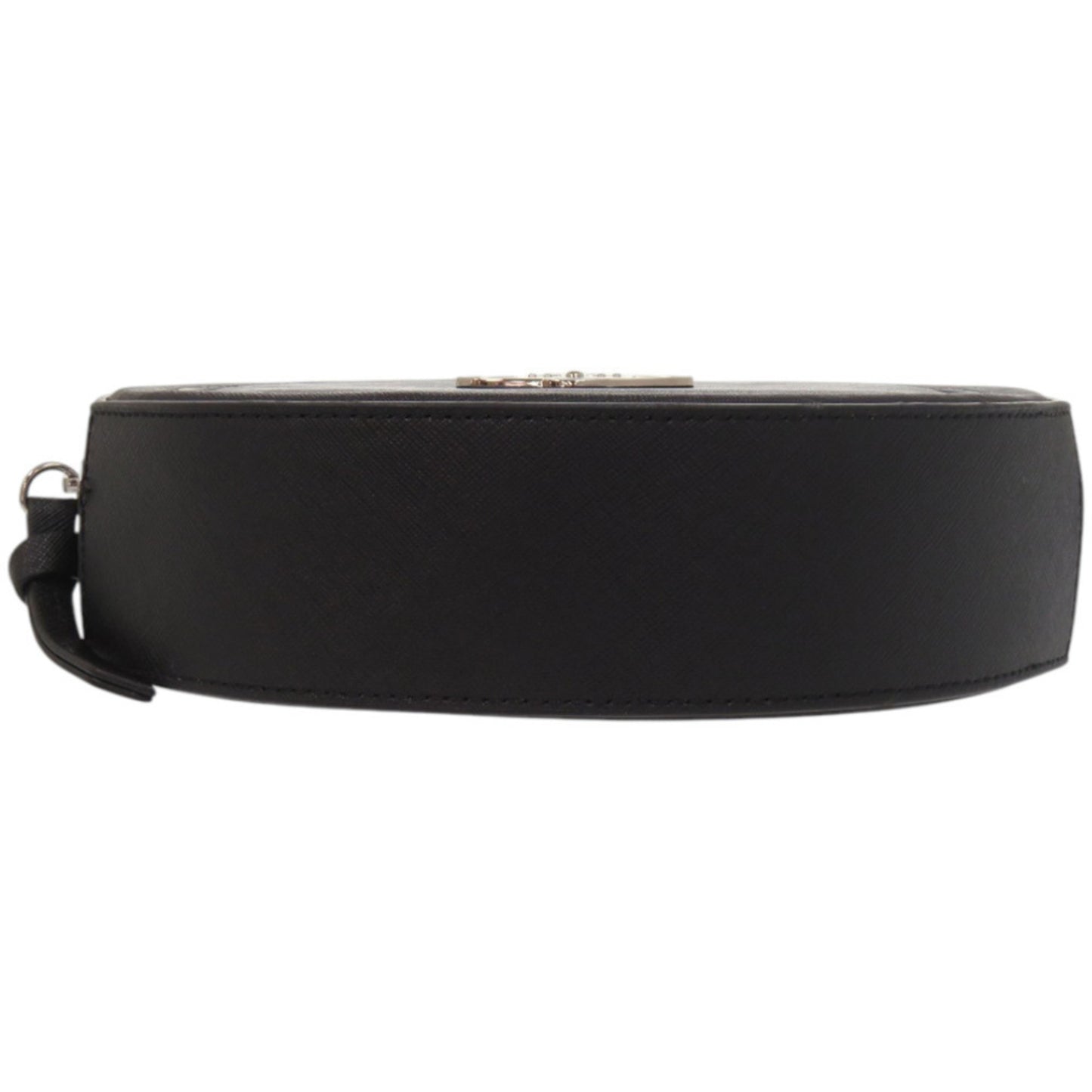 Like New Vivienne Westwood Round Crossbody Ove Genuine Leather Black Shoulder Bag 0894