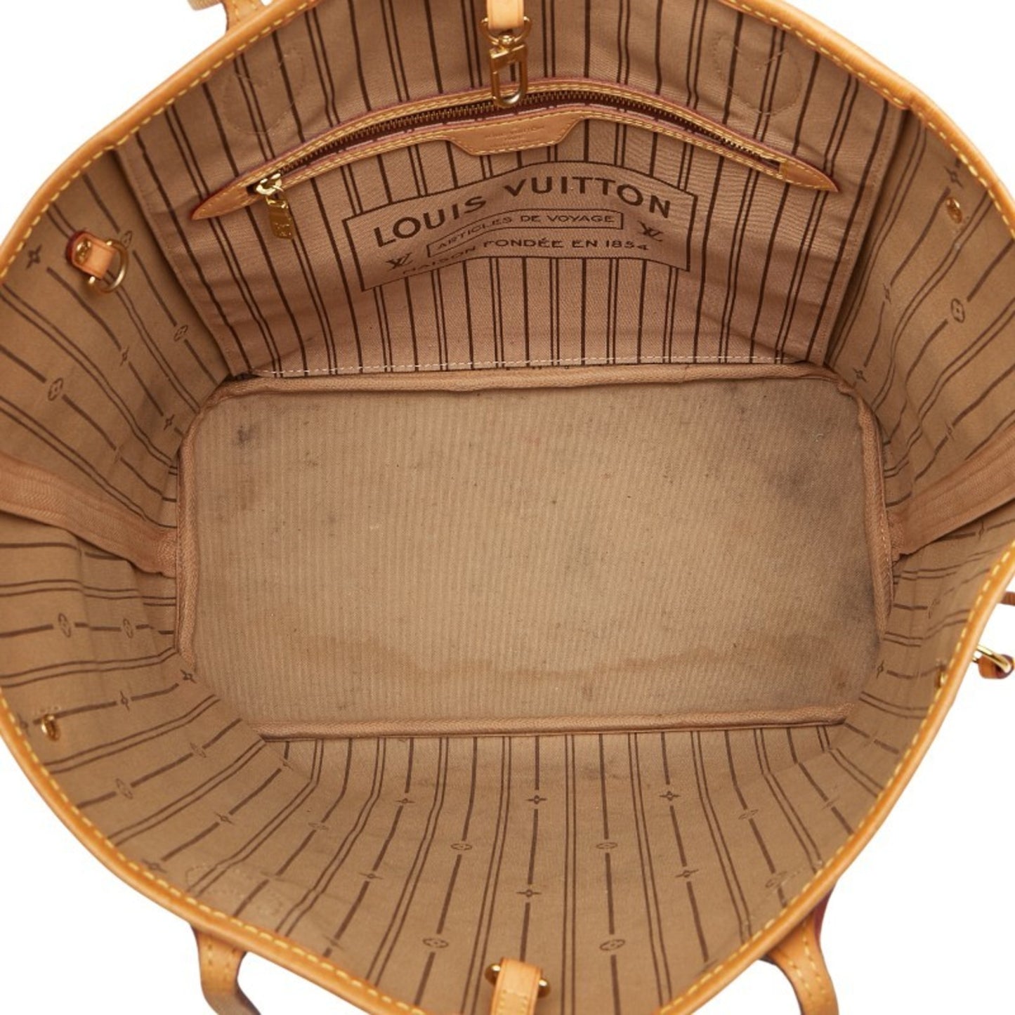 Louis Vuitton Monogram Neverfull Mm Shoulder Bag Tote M40156 Brown Leather