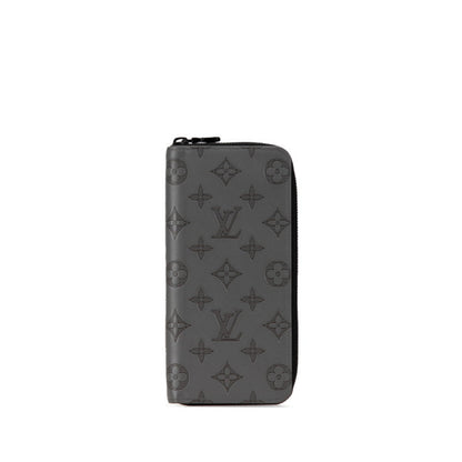 Louis Vuitton Monogram Shadow Zippy Wallet Vertical Long M81384 Grey Leather