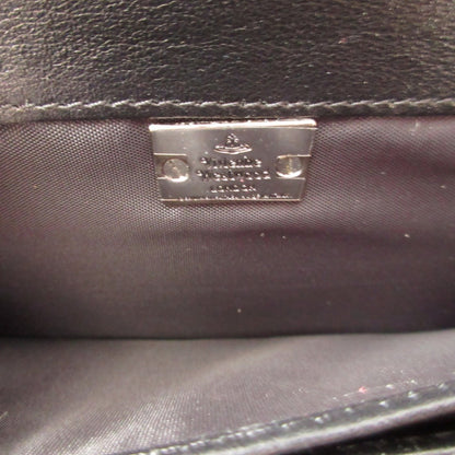 Like New Vivienne Westwood Orb Pattern Heart Leather Bifold Long Wallet In Black And Silver