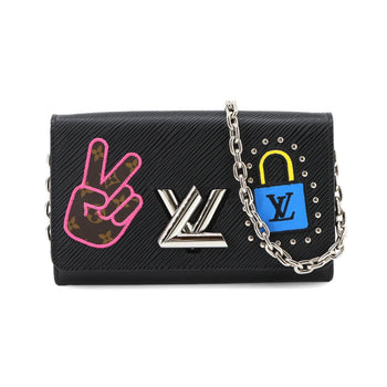 Louis Vuitton Lv Stories Epi Leather Portefeuille Twist Chain Wallet