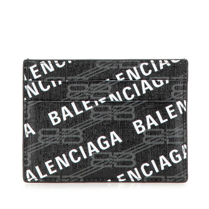 Balenciaga Logo Card Case/Pass Case 594309 Black/White Pvc
