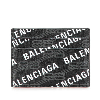 Balenciaga Logo Card Case/Pass Case 594309 Black/White Pvc