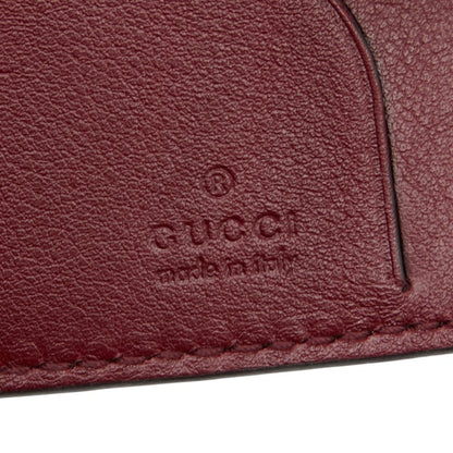 Gucci Micro Guccissima Business Card Case/Card Holder 309656 Wine Red/Bordeaux Leather