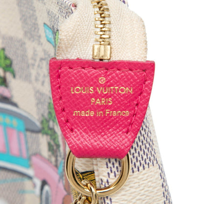 Louis Vuitton Damier Azur Vivienne Mini Pochette Accessory Pouch Handbag N60487 White Multicolor