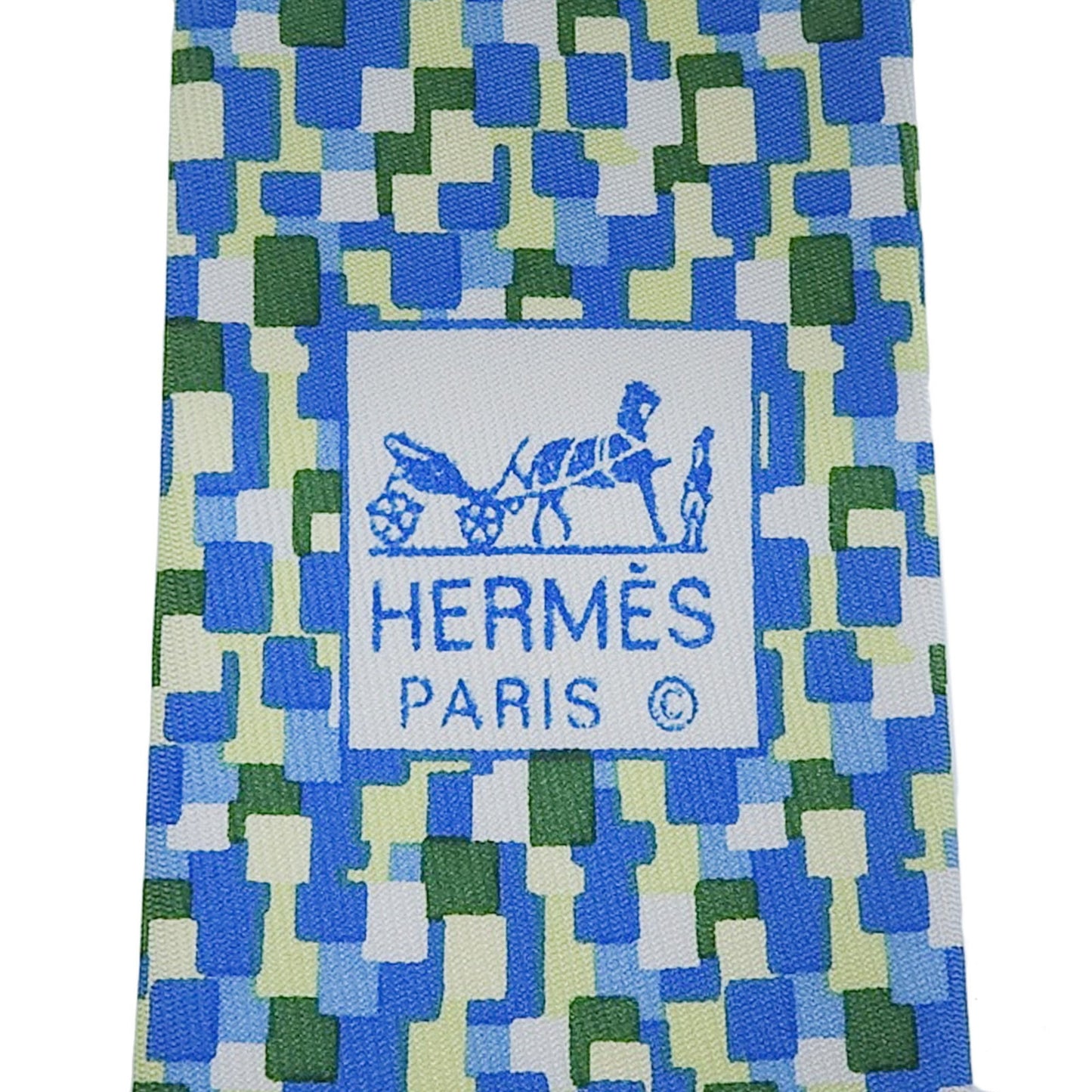 Hermes 5089 Pa 100% Silk All-Over Logo Print Tie