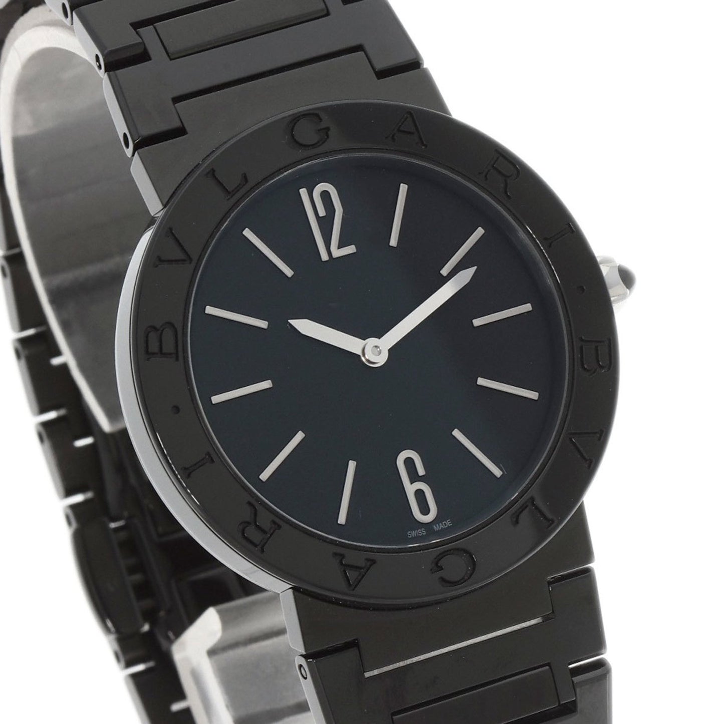 Bvlgari Bb33S Black Diamond-Like Carbon Watch In Stainless Steel/Ss