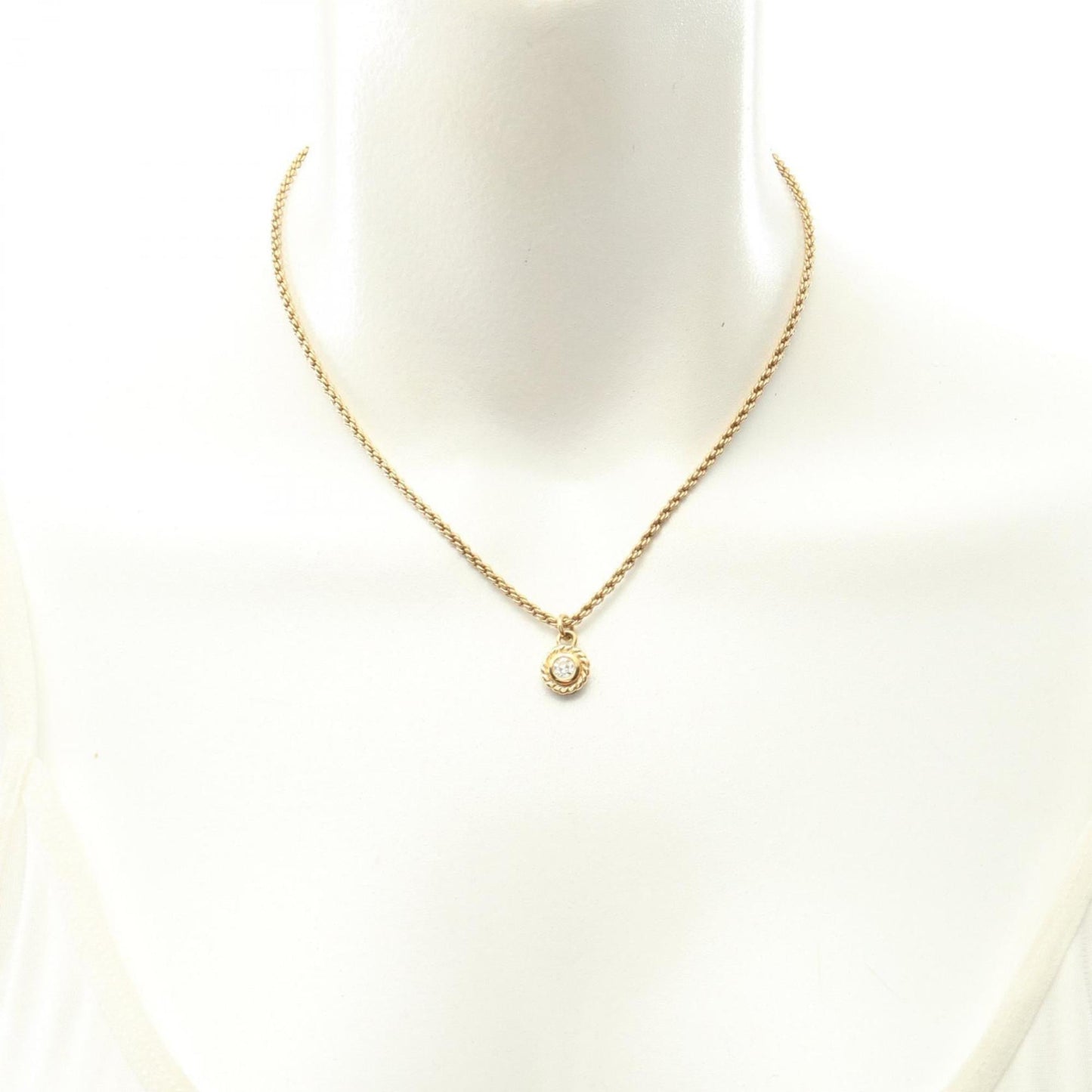 Christian Dior Dior Necklace Jewelry Gp (Gold Plated) With Rhinestones For Women