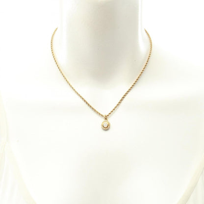 Christian Dior Dior Necklace Jewelry Gp (Gold Plated) With Rhinestones For Women