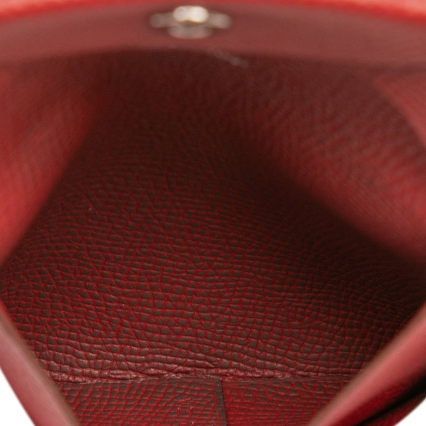 Herms Bastia Wallet/Coin Purse Rouge Kazak Epsom Leather