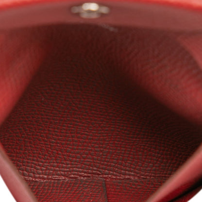 Herms Bastia Wallet/Coin Purse Rouge Kazak Epsom Leather