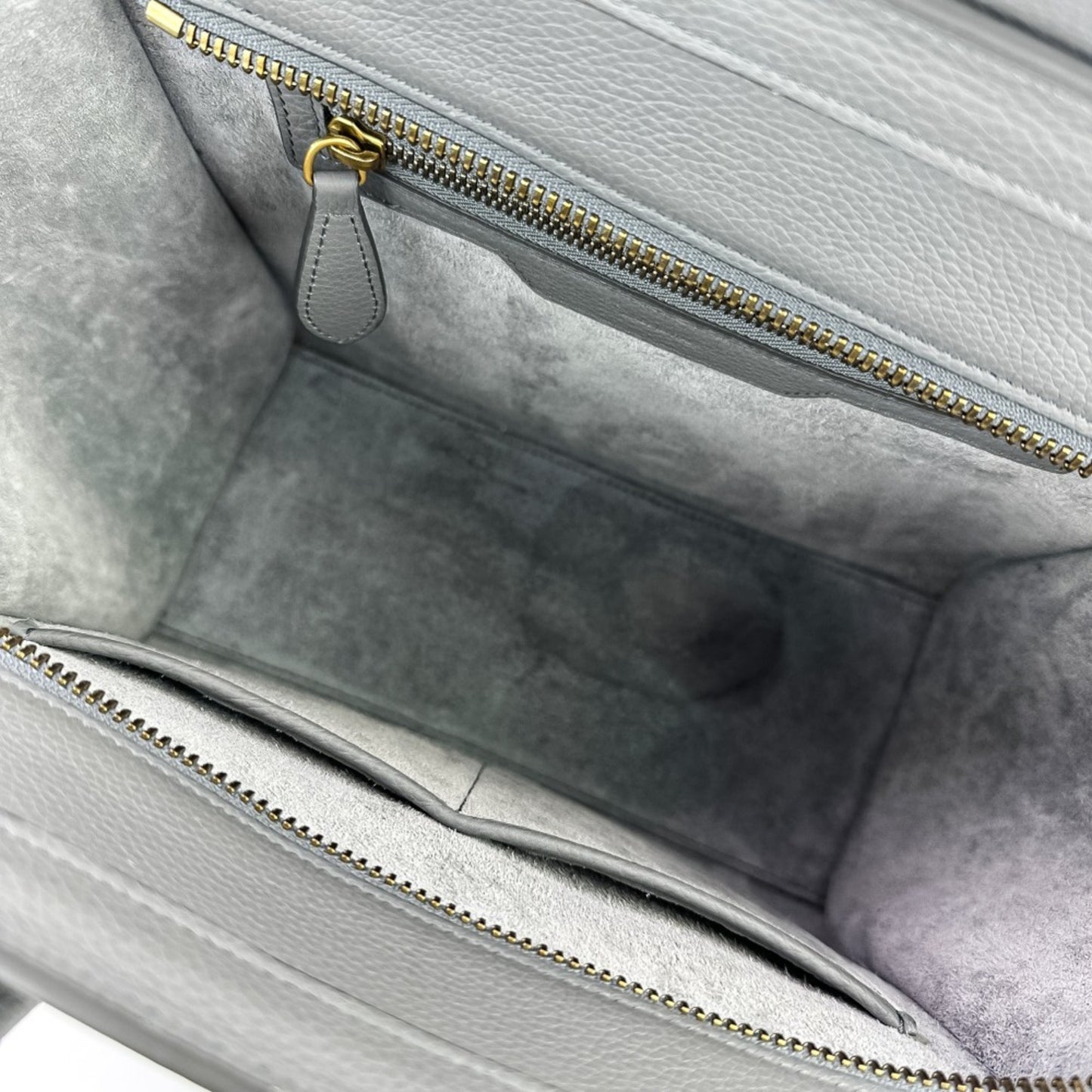 Celine Luggage Bag Micro Shopper Tote Gray