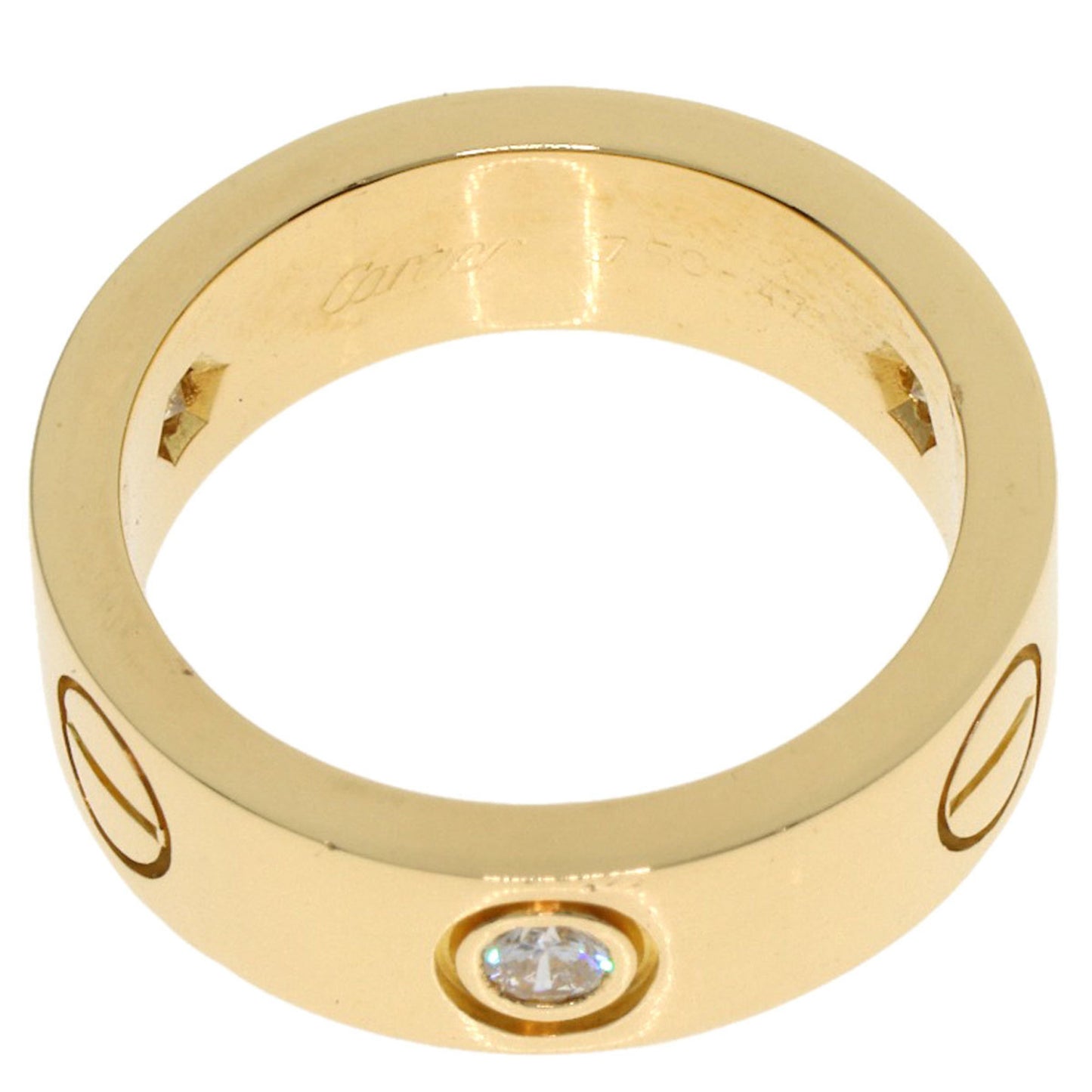 Cartier Love Ring Half Diamond #47 18K Yellow Gold